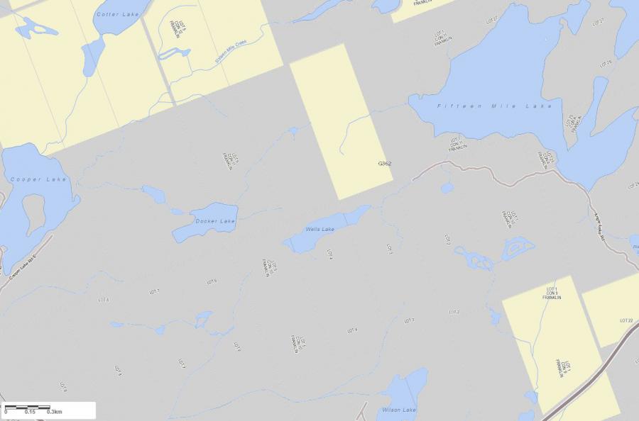 Zoning Map of Wells Lake in Municipality of Lake of Bays and the District of Muskoka